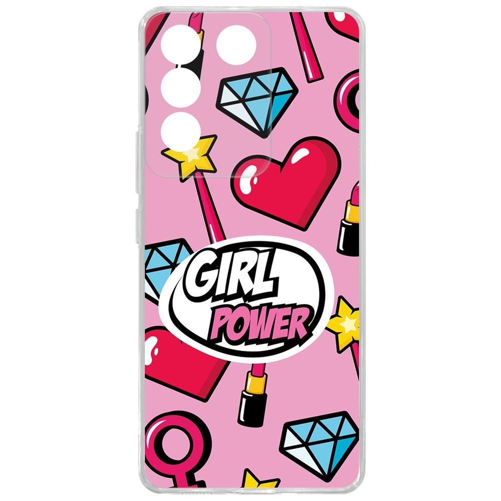 

Чехол-накладка Case Girl Power для Vivo V27e, Прозрачный