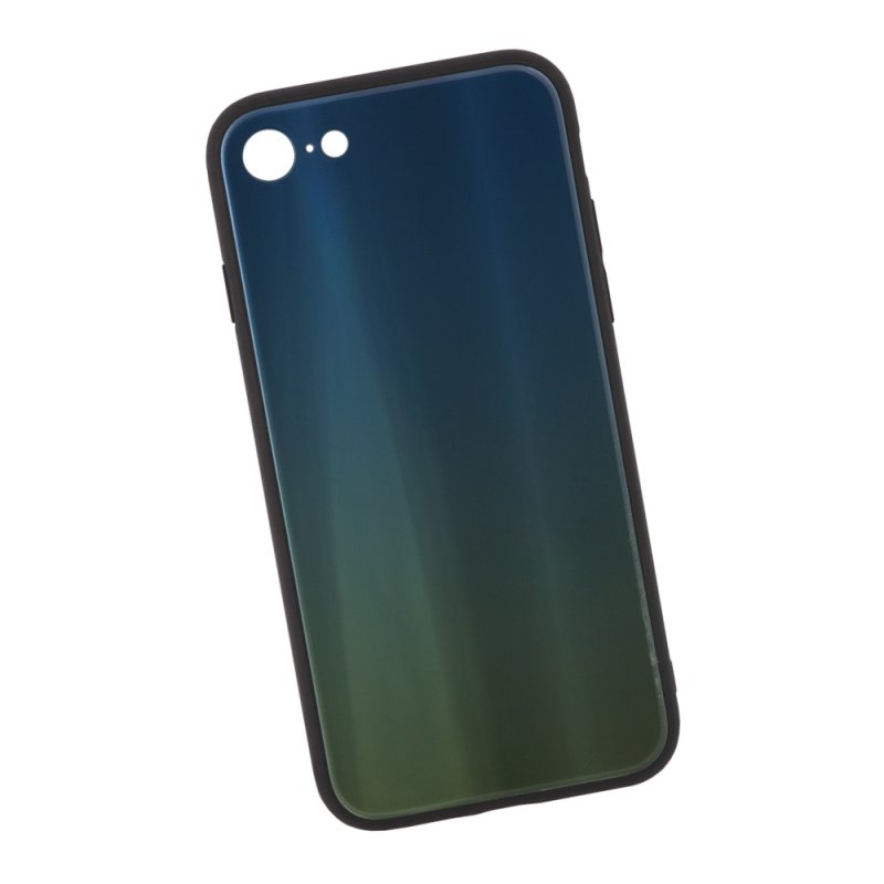 фото Чехол "lp" для iphone se 2/8/7 "rainbow glass case" (зеленый градиент) liberty project