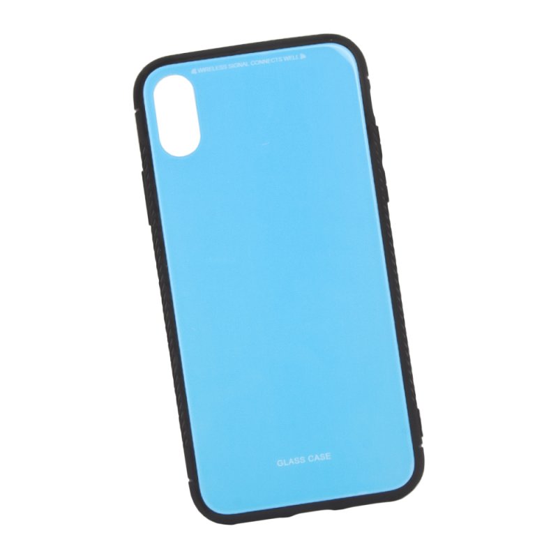 фото Чехол "lp" для iphone x/xs "glass case" (голубое стекло) liberty project