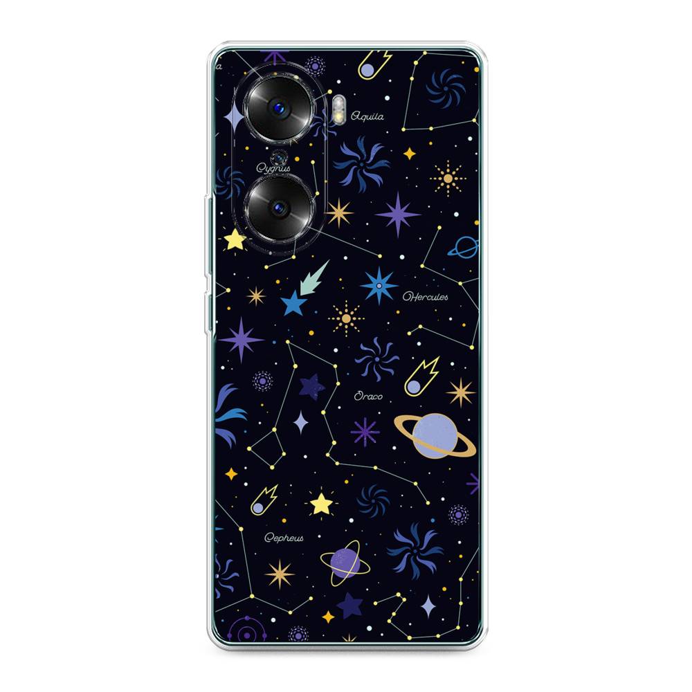 

Чехол на Honor 60 "Цветной космос", Желтый, 6106650-2