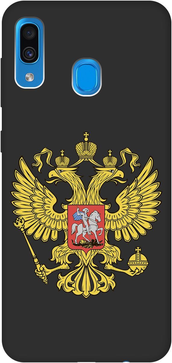 

Матовый чехол на Samsung Galaxy A20/A30 с принтом "Patriot" черный, 0