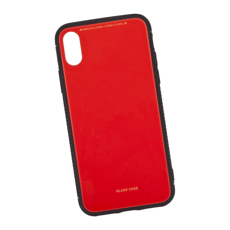 фото Чехол "lp" для iphone x/xs "glass case" (красное стекло) liberty project