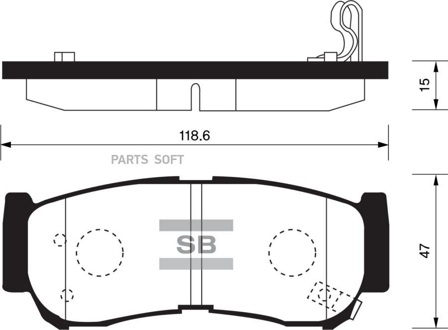 

Тормозные колодки Sangsin brake задние sp1173