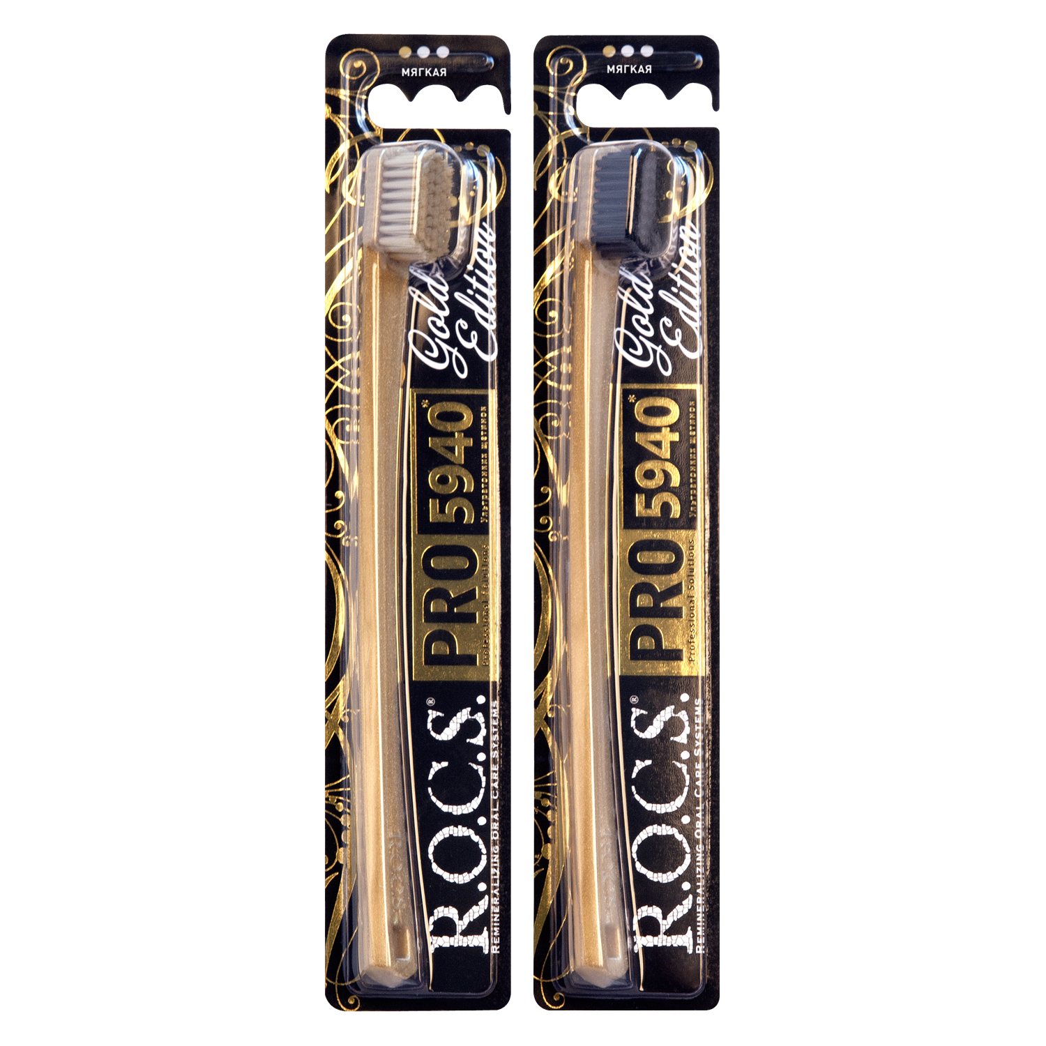 Зубная щетка R.O.C.S. PRO 5940 Gold Еdition мягкая щетка для посуды доляна meli бамбуковая ручка ворс tpr 2 см 3 5×25 см