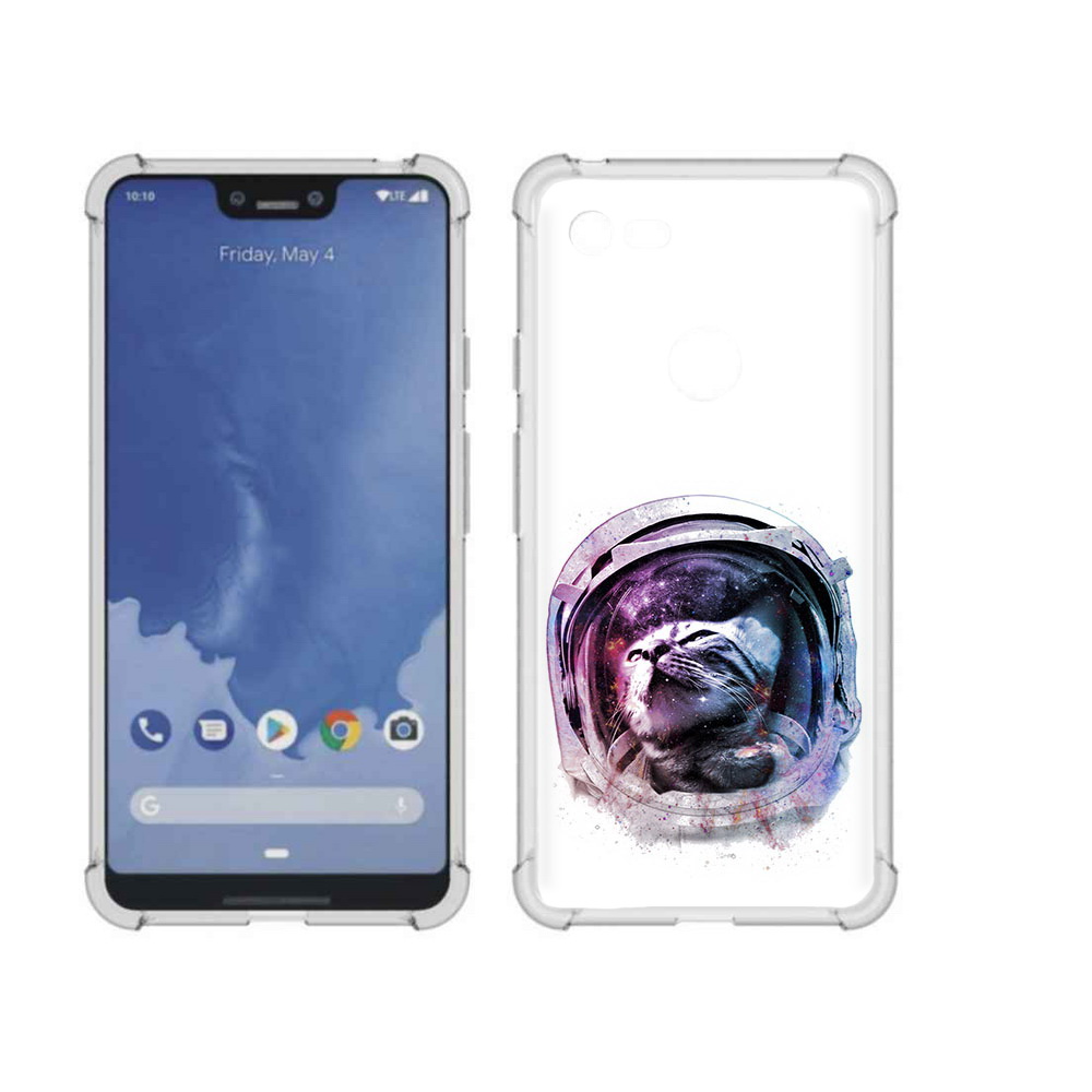 

Чехол MyPads Tocco для Google Pixel 3 XL кот в шлеме, Прозрачный, Tocco