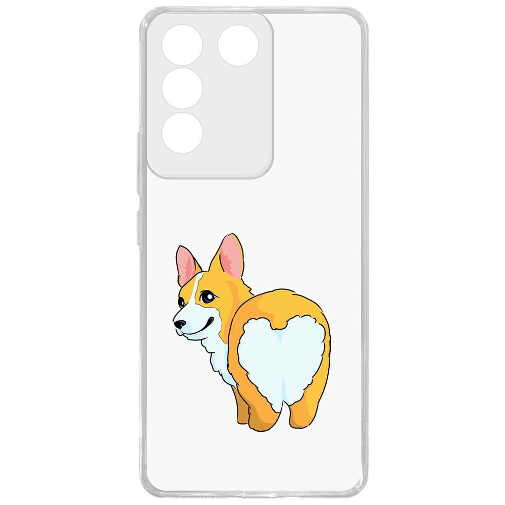 

Чехол-накладка Case Рисованный корги вид 2 для Vivo V27e, Прозрачный