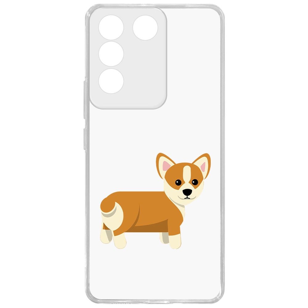 

Чехол-накладка Case Рисованный корги вид 1 для Vivo V27e, Прозрачный