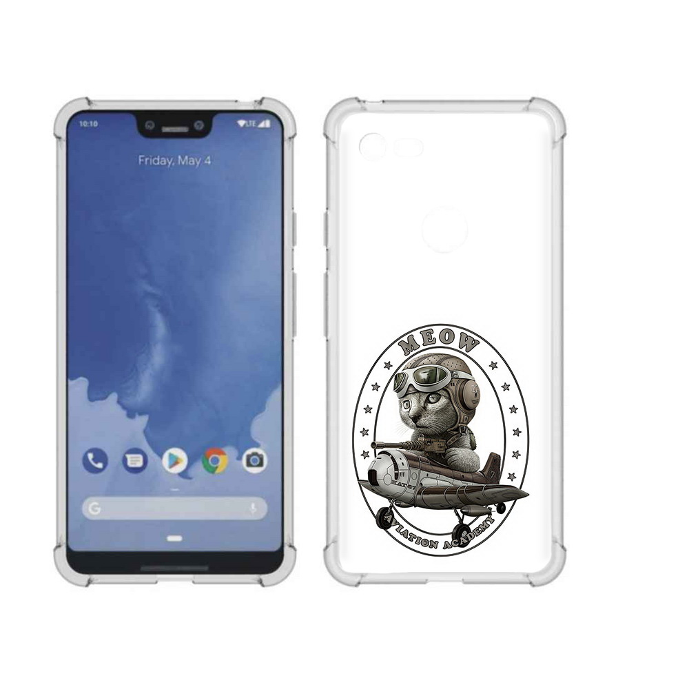 

Чехол MyPads Tocco для Google Pixel 3 XL кот в самолете, Прозрачный, Tocco