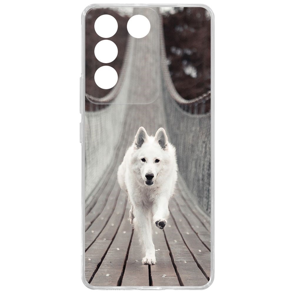 

Чехол-накладка Case Пес на мосту для Vivo V27e, Прозрачный