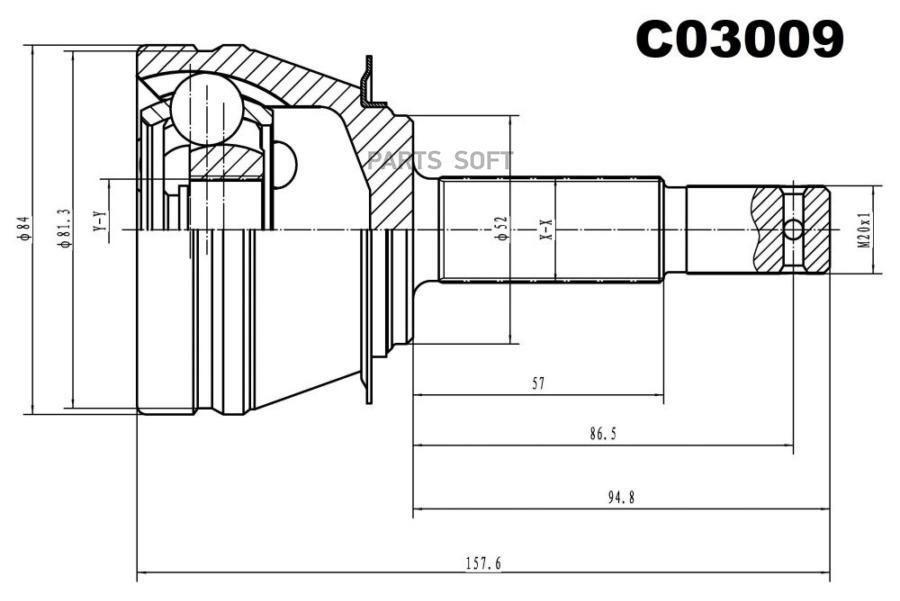 

Шрус Внешний Передний Sangsin brake c03009