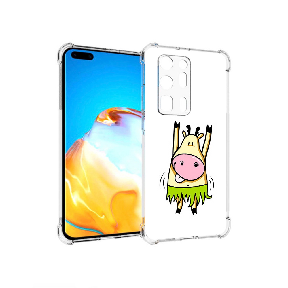 

Чехол MyPads Tocco для Huawei P40 Pro+ Веселая корова, Прозрачный, Tocco