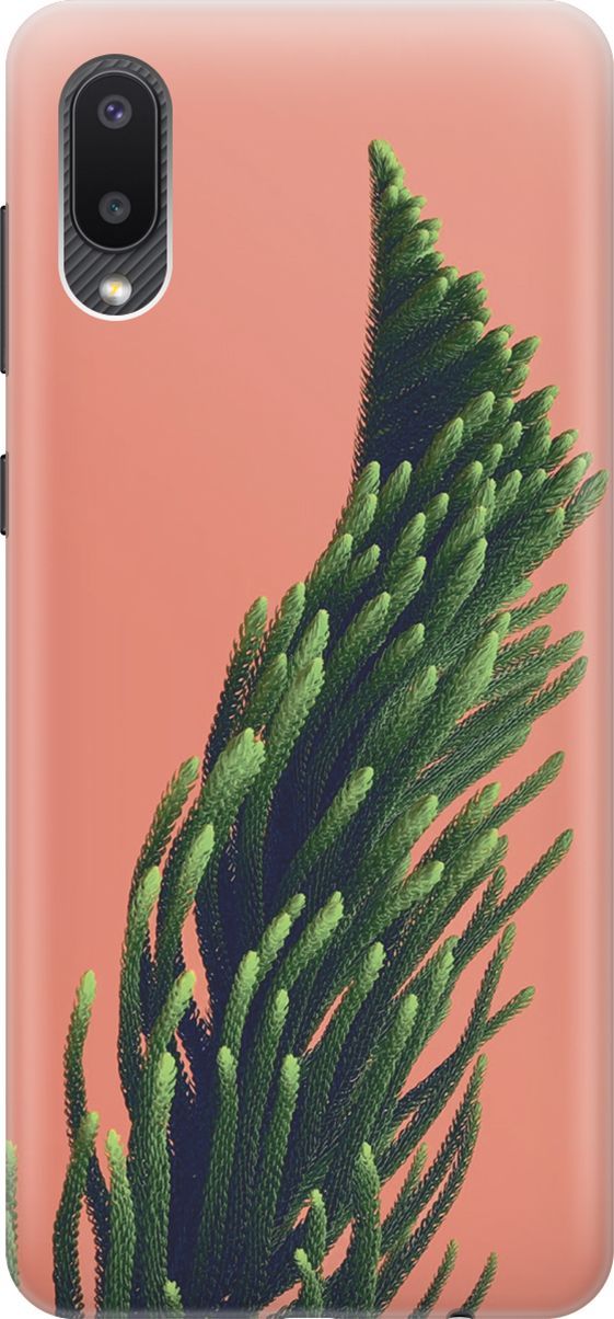 

Силиконовый чехол на Samsung Galaxy A02 "Хвоя на розовом", Зеленый;розовый, 7030