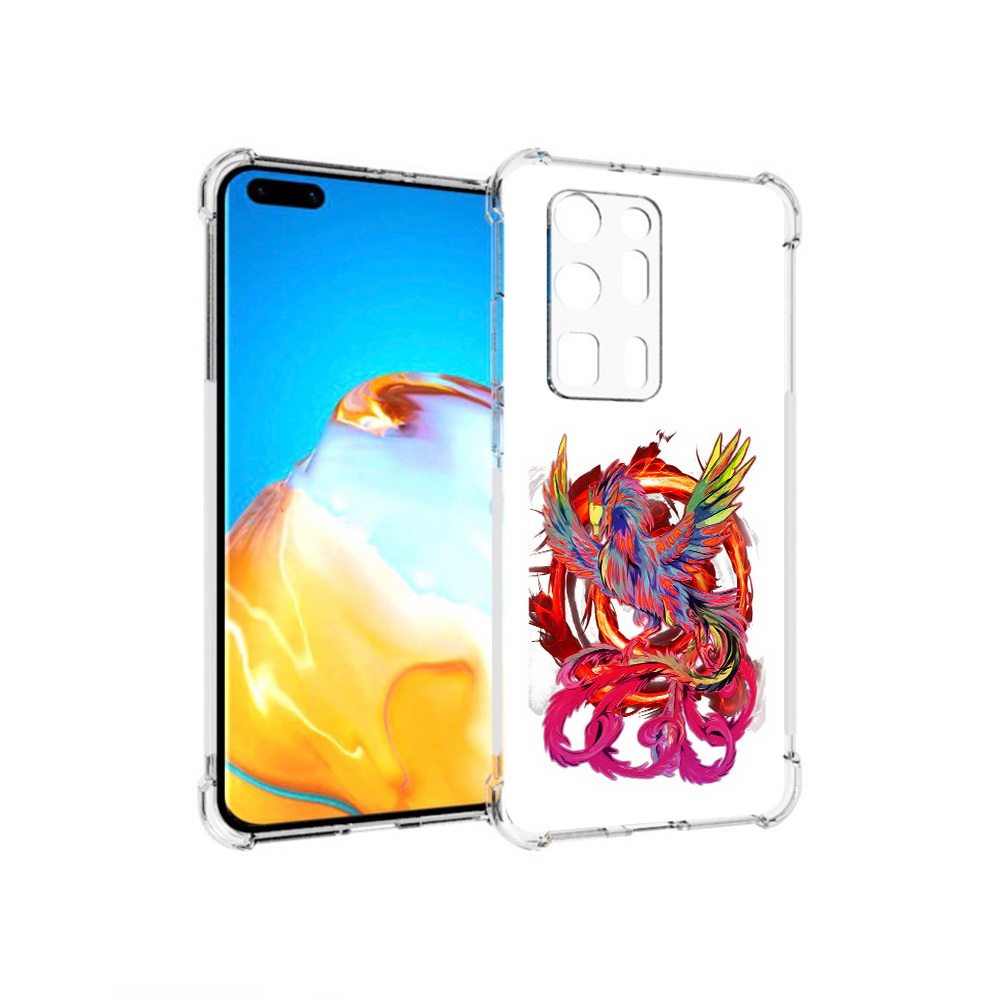 

Чехол MyPads Tocco для Huawei P40 Pro+ красочный феникс, Прозрачный, Tocco