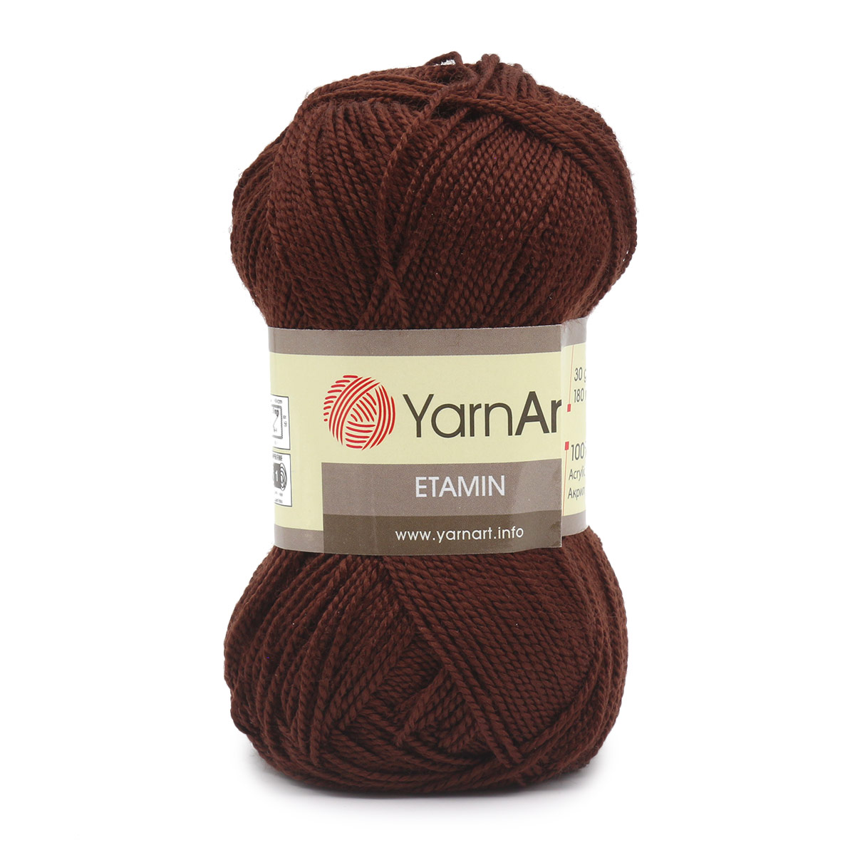 

Пряжа YarnАrt 'Etamin', 30 г, 180 м (100% акрил) (440 коричневый), 10 мотков