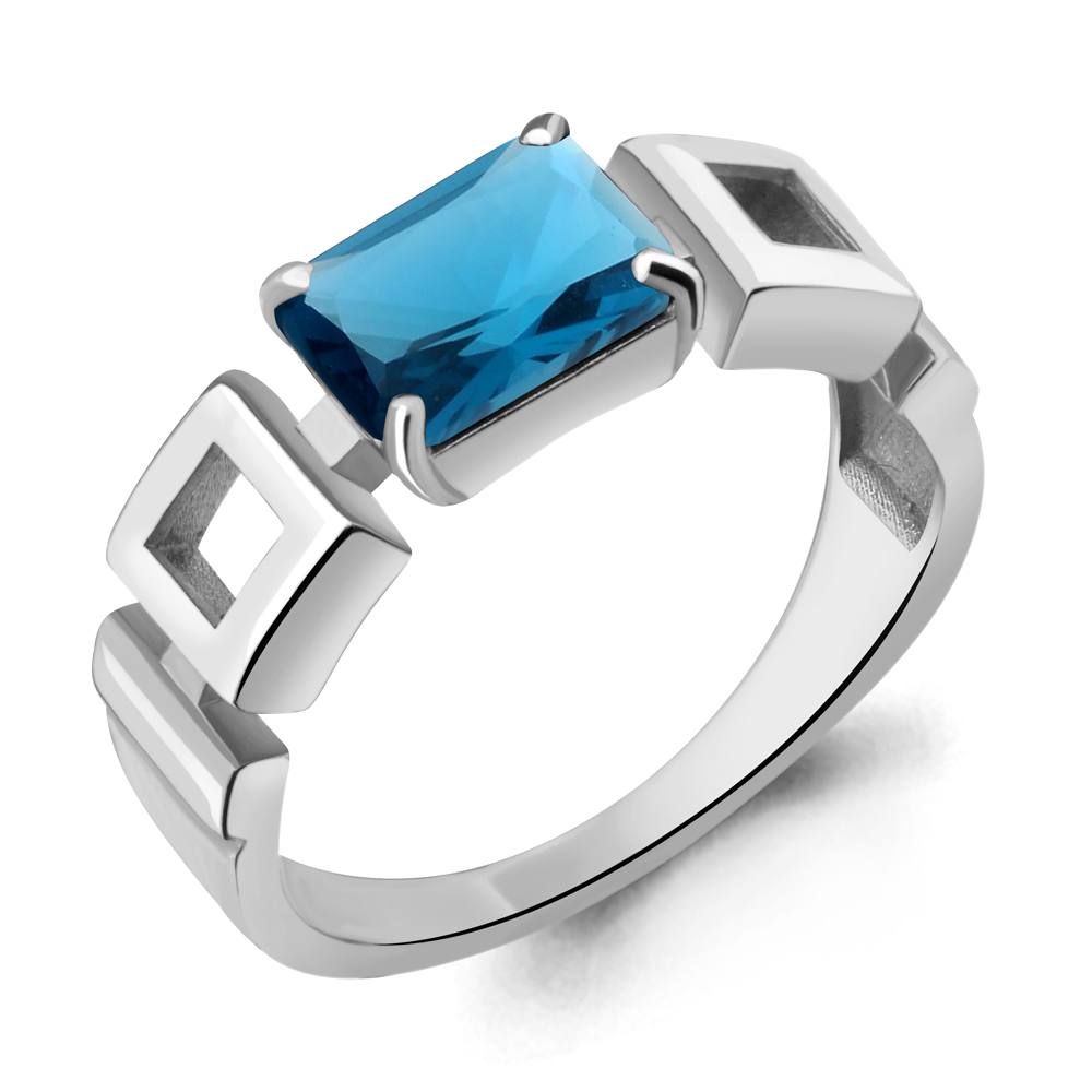 

Кольцо из серебра с топазом искусственным Aquamarine Aquamarine 6951693_925_р р, 6951693_925_р