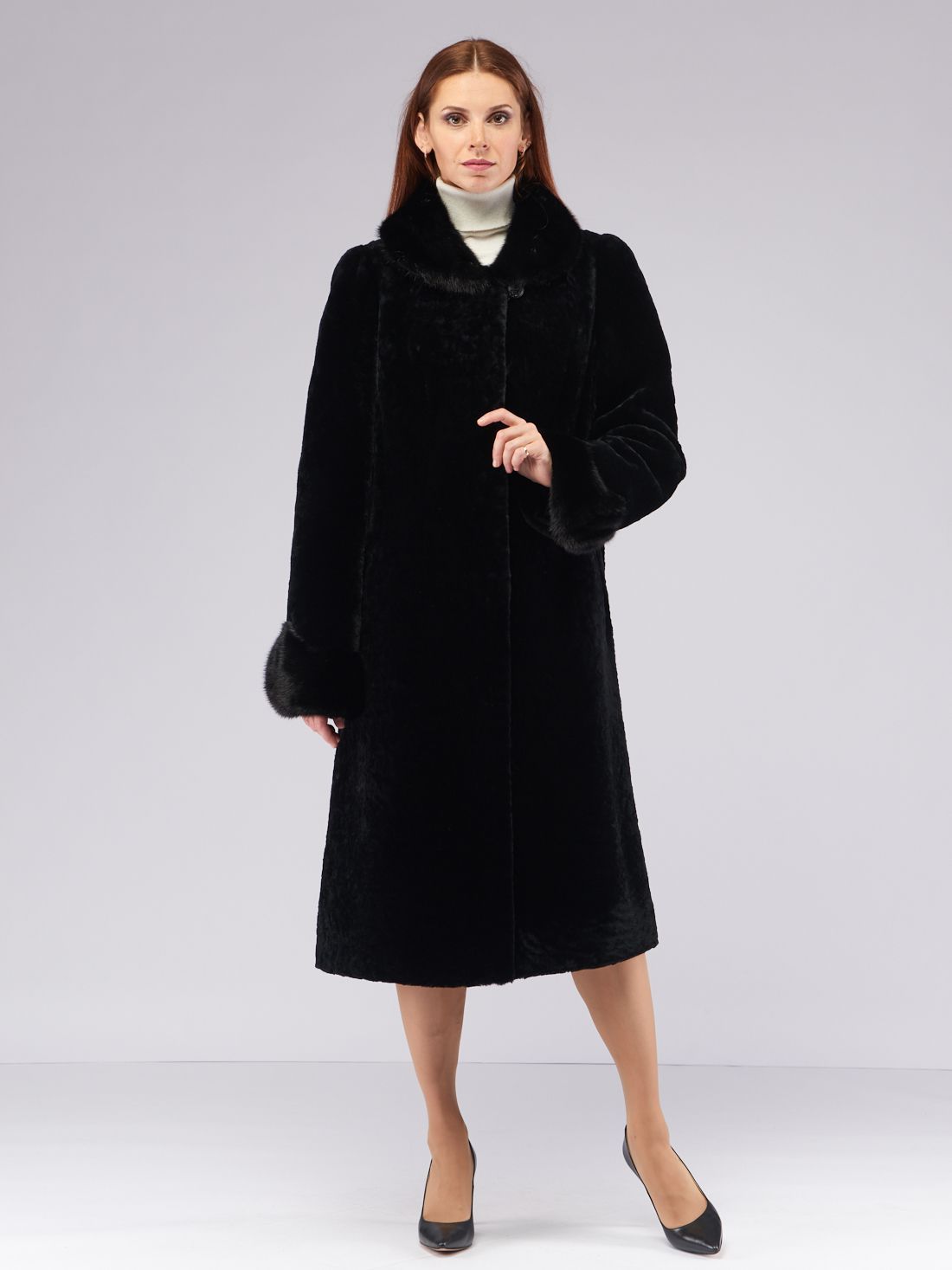 Шуба женская mishel-mex М-227 черная 52 RU