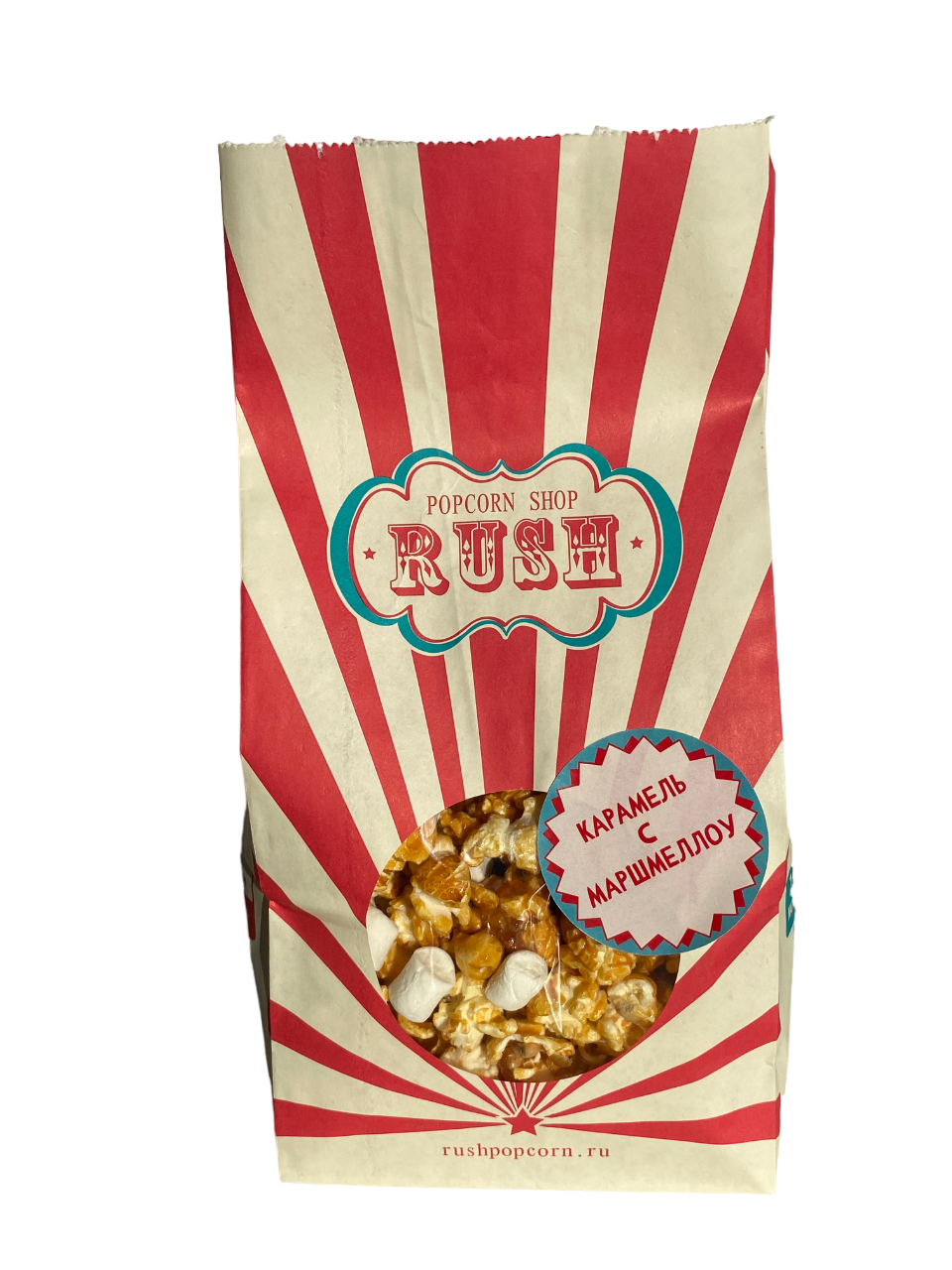 Попкорн Popcorn shop rush готовый, карамельный, с маршмеллоу, 100 г