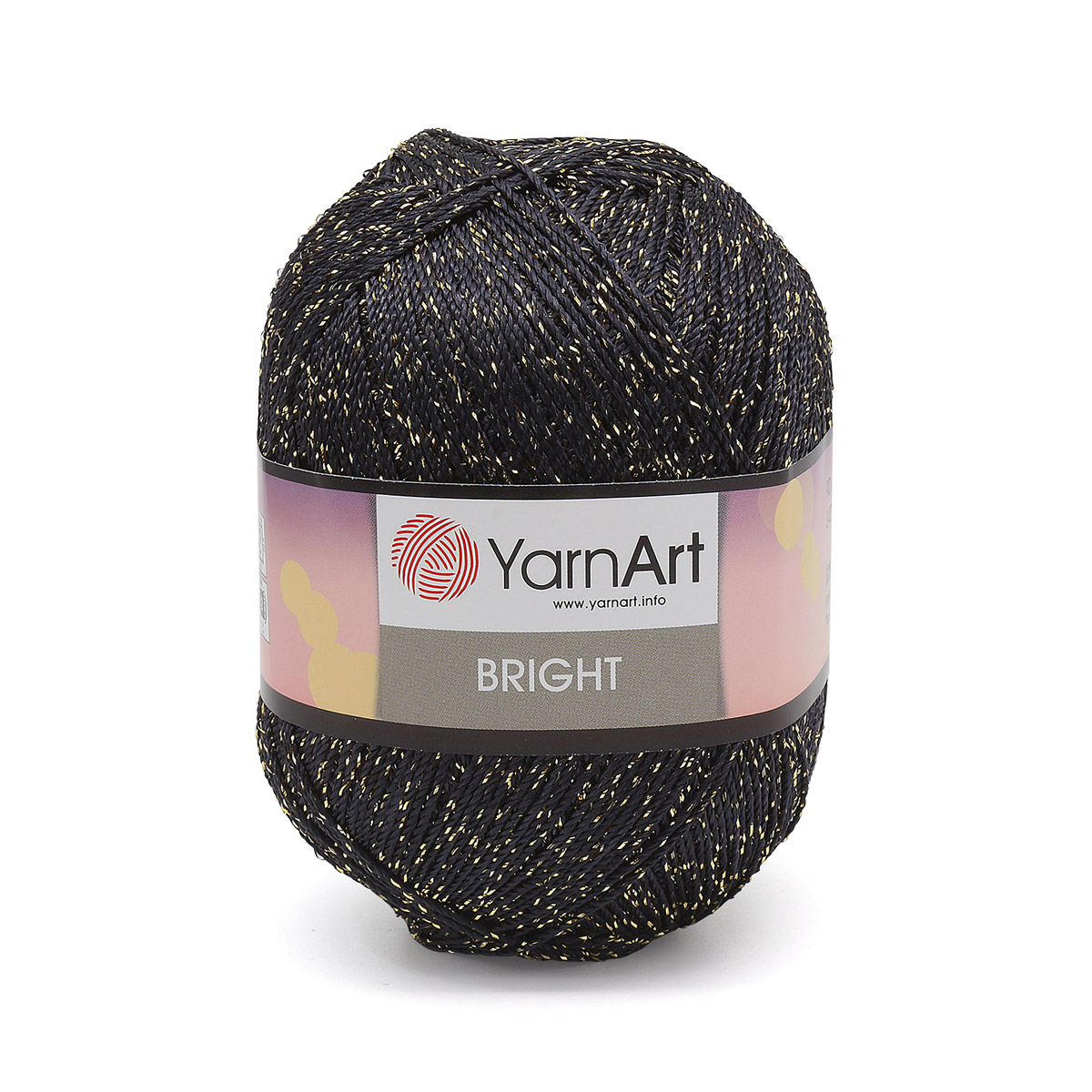 фото Пряжа yarnart 'bright', 90 г, 340 м (полиамид, металлик) (105 черный-золото), 6 мотков