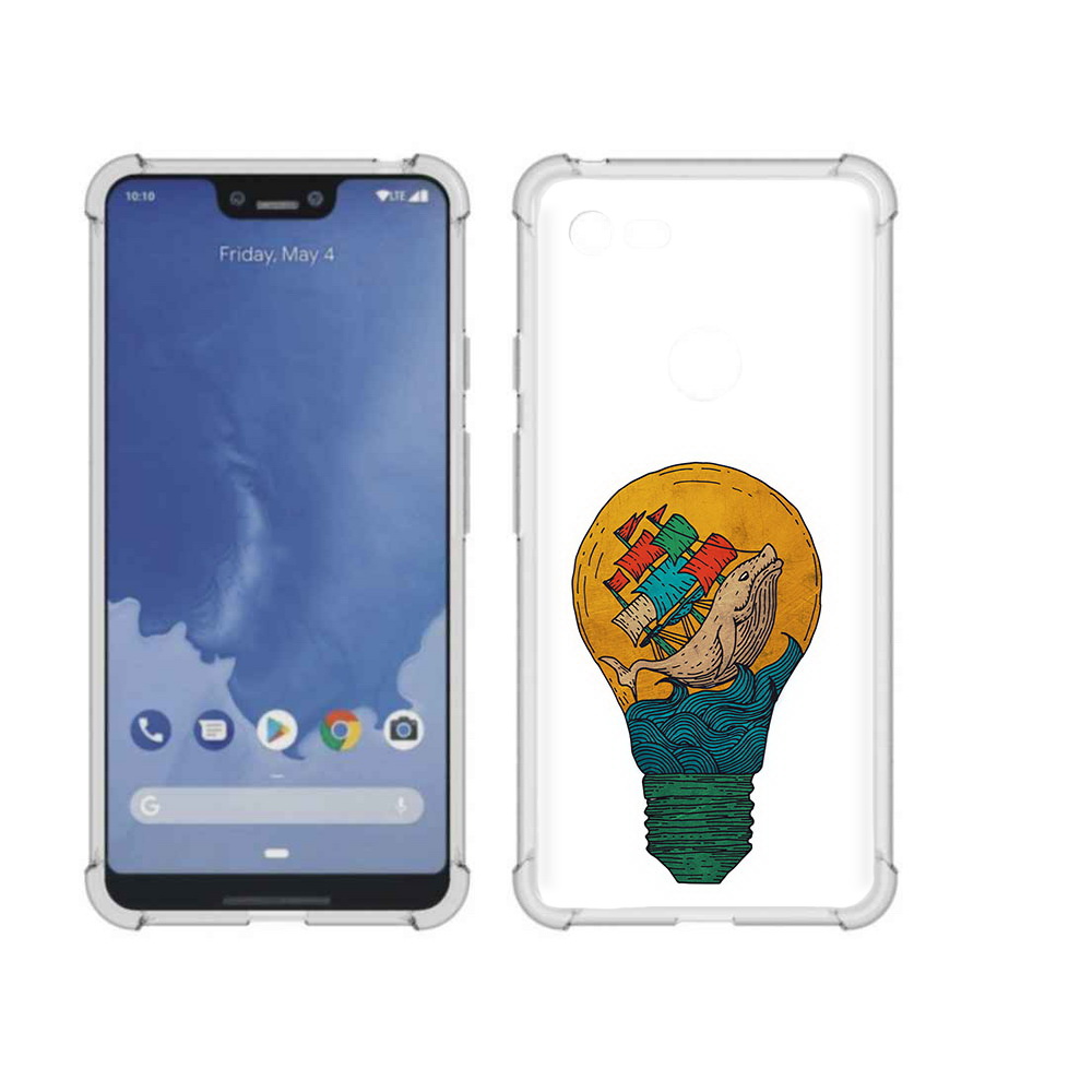 

Чехол MyPads Tocco для Google Pixel 3 XL кит в лампочке с парусами, Прозрачный, Tocco