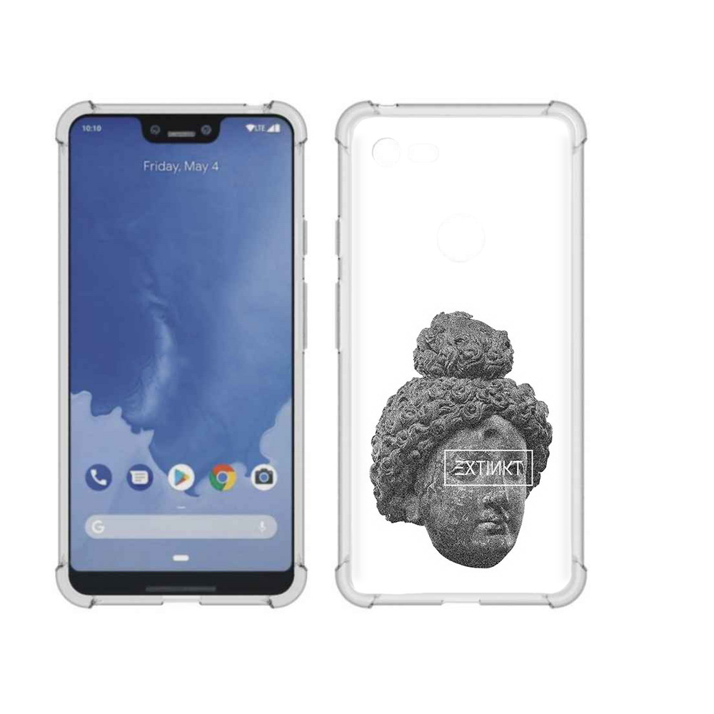 

Чехол MyPads Tocco для Google Pixel 3 XL каменное лицо девушки, Прозрачный, Tocco