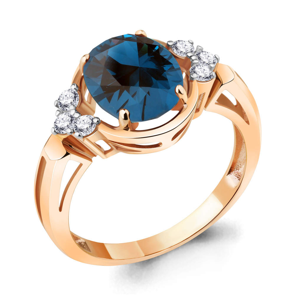 

Кольцо из серебра с фианитом Aquamarine Aquamarine 6951293А_925_з р, 6951293А_925_з