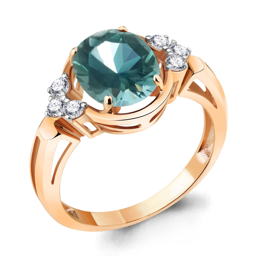 

Кольцо из серебра с фианитом Aquamarine Aquamarine 6951288А_925_з р, 6951288А_925_з