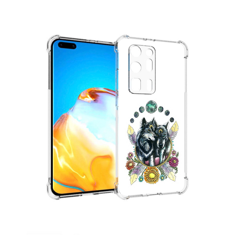 

Чехол MyPads Tocco для Huawei P40 Pro+ красивые волки абстракция, Прозрачный, Tocco