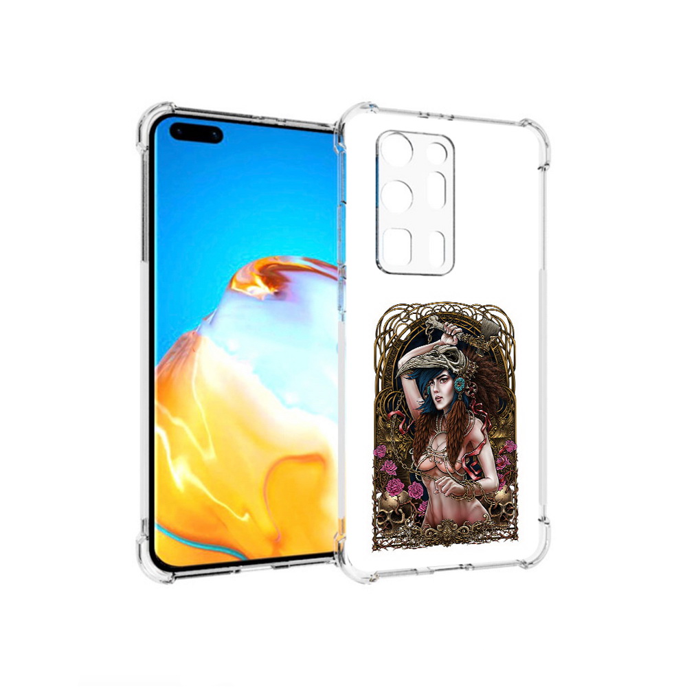 

Чехол MyPads Tocco для Huawei P40 Pro+ красивая девушка рисунок, Прозрачный, Tocco