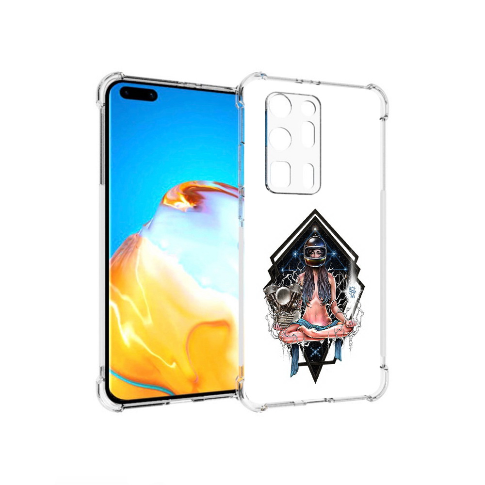 

Чехол MyPads Tocco для Huawei P40 Pro+ красивая девушка в шлеме, Прозрачный, Tocco