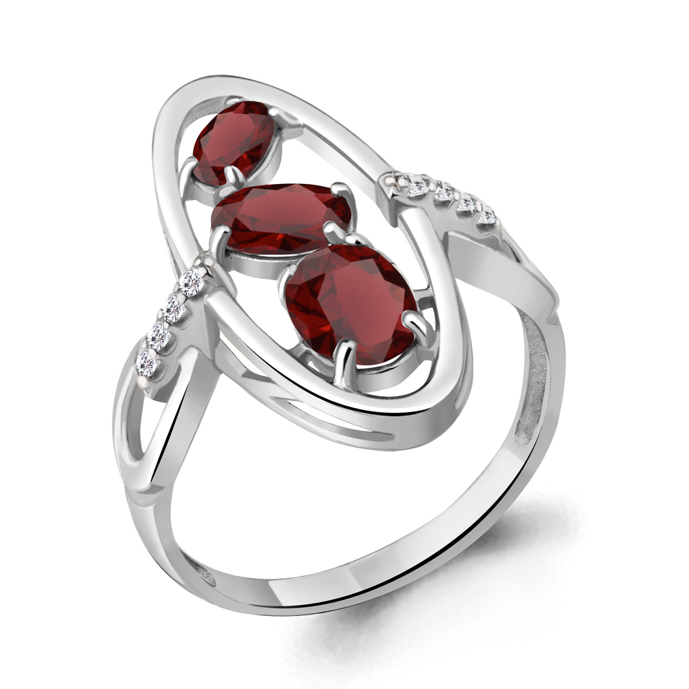 

Кольцо из серебра с гранатом Aquamarine Aquamarine 6951003А_925_р р, 6951003А_925_р