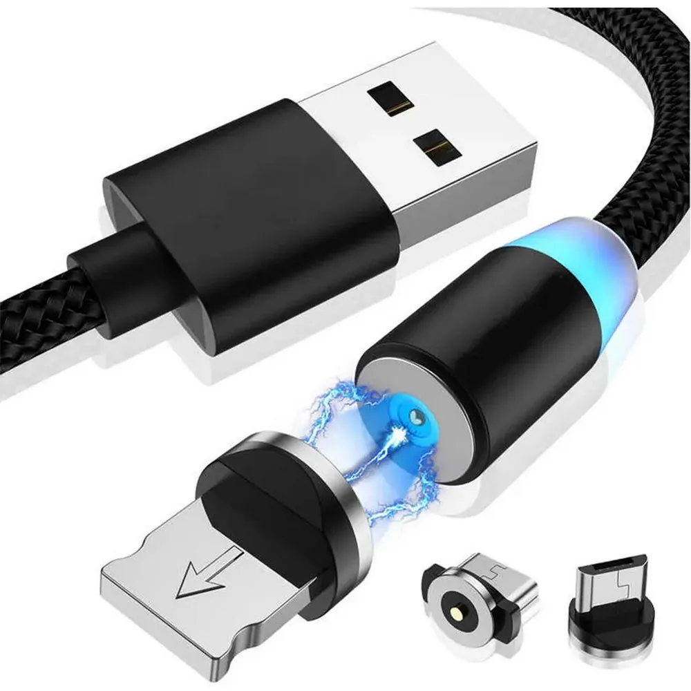 Кабель AOVV Магнитный USB-кабель для зарядки смартфона с 3-мя разъемами