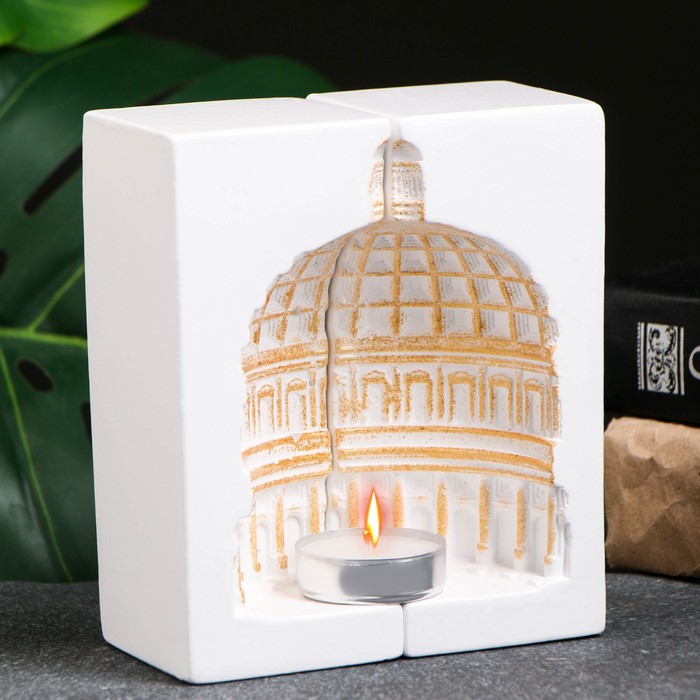 

Подсвечник "Комплект два Пантеона" белое золото,13см