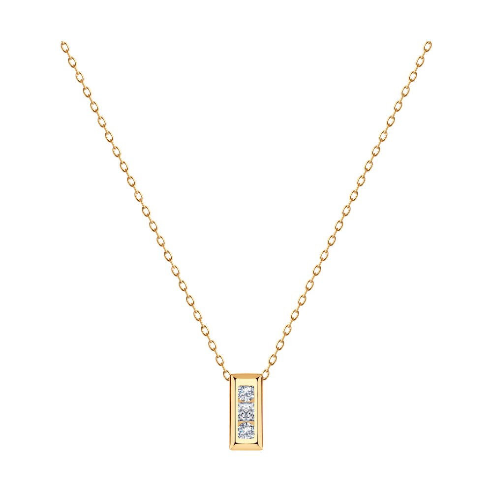 

Колье из красного золота с фианитом 45 см Diamant 51-170-01553-1, 51-170-01553-1