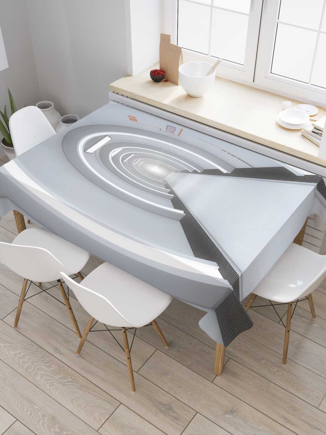 

Скатерть прямоугольная JoyArty "Космический тоннель" из оксфорда, 180x145 см, Серый, Космический тоннель