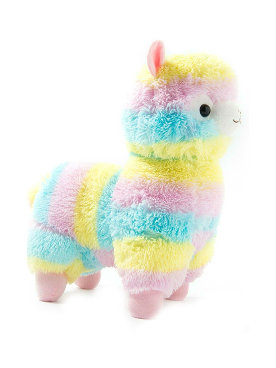 фото Мягкая игрушка new игрушки лама альпака радужная, 35 см