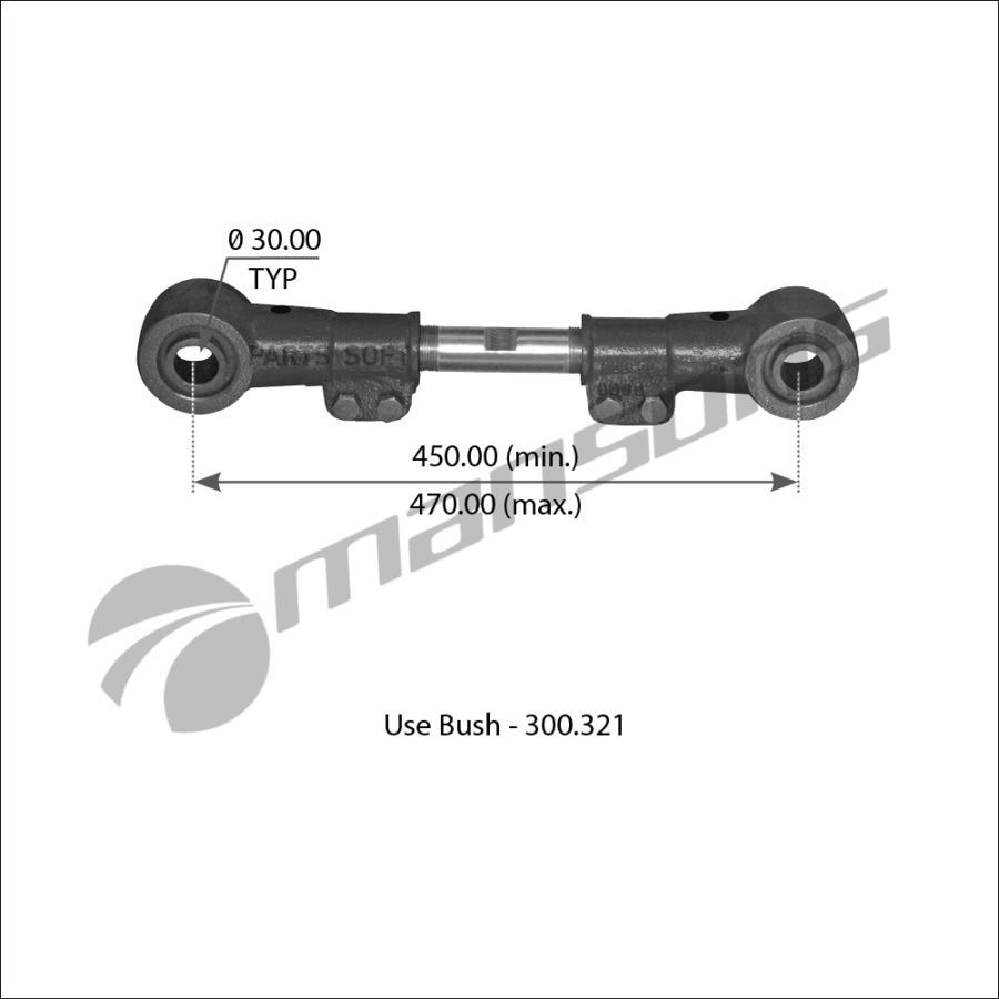 300038Mns Тяга Реактивная Продольная Регилируемая L450-500 Bpw Mansons 300038 9705₽