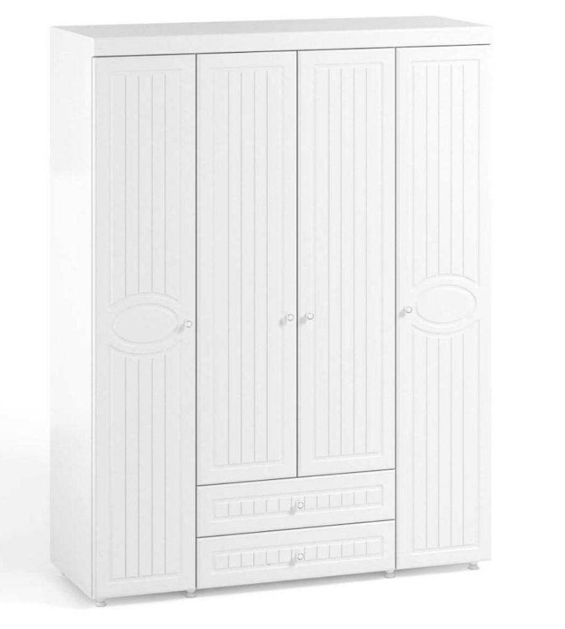 

Шкаф четырехдверный (560) с ящиками Катрин-К МН-62 Монако Белое дерево, Белый, МН-62 Монако