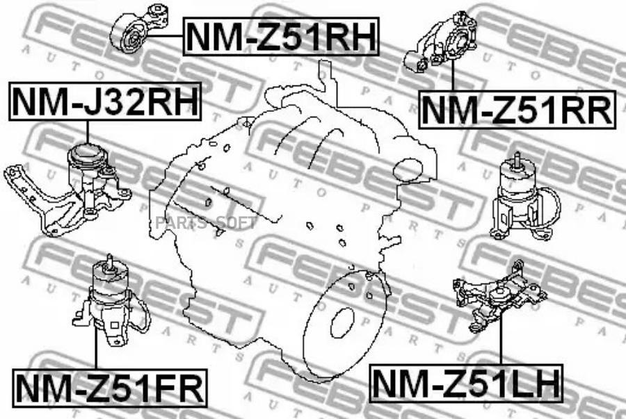 

FEBEST Подушка двигателя левая FEBEST NM-Z51LH