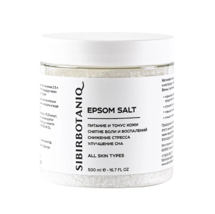 

Магниевая соль для ванн SIBIRBOTANIQ "EPSOM SALT", 500 мл, SIBIRBOTANIQ EPSOM SALT 500
