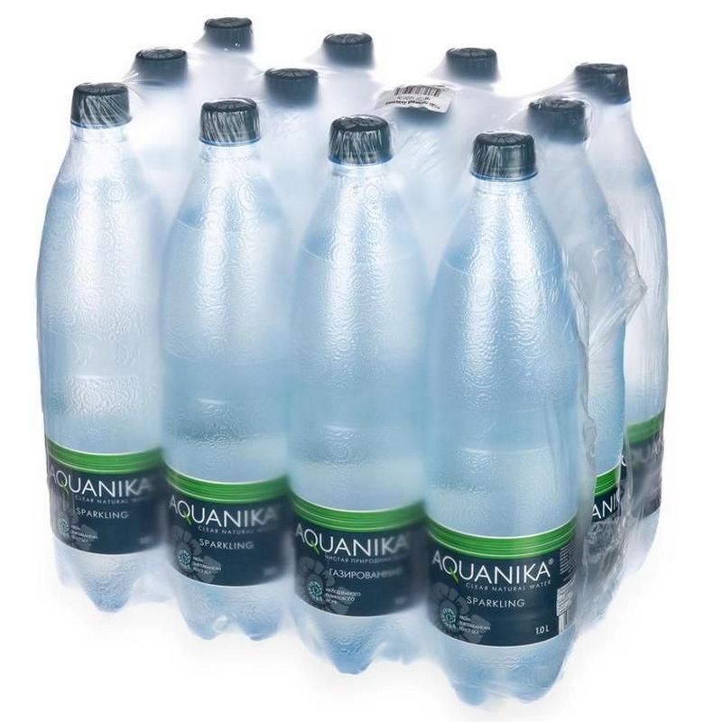 Вода минеральная столовая Aquanika, газированная, 12 бутылок по 1 л
