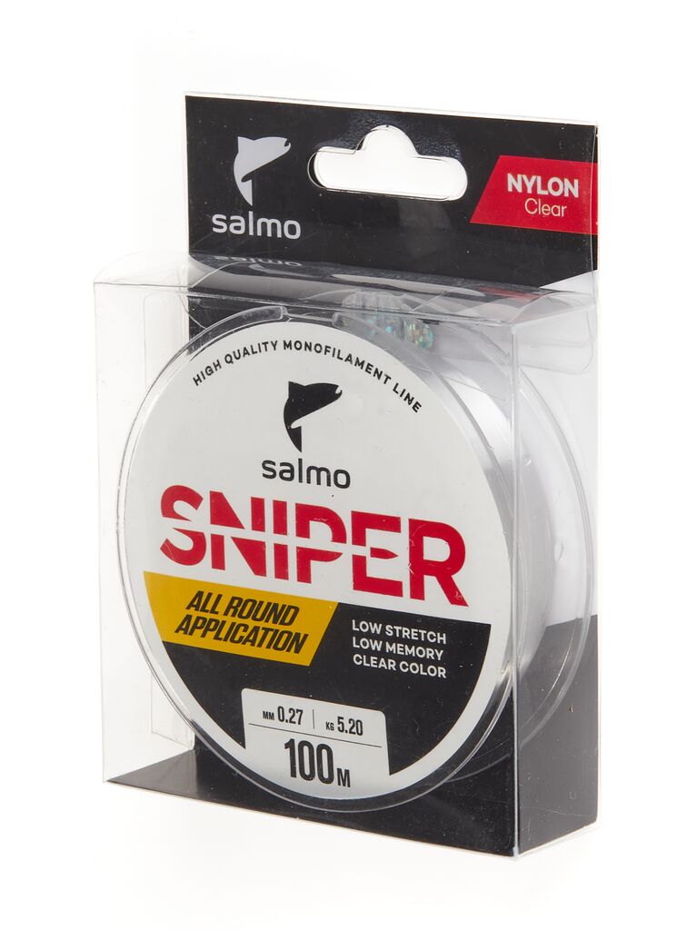 

Леска монофильная Salmo Sniper 0,27 мм, 100 м, 5,2 кг, clear, Прозрачный, Sniper