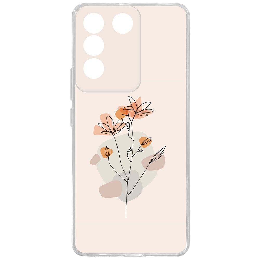 

Чехол-накладка Case Ромашки для Vivo T2, Прозрачный