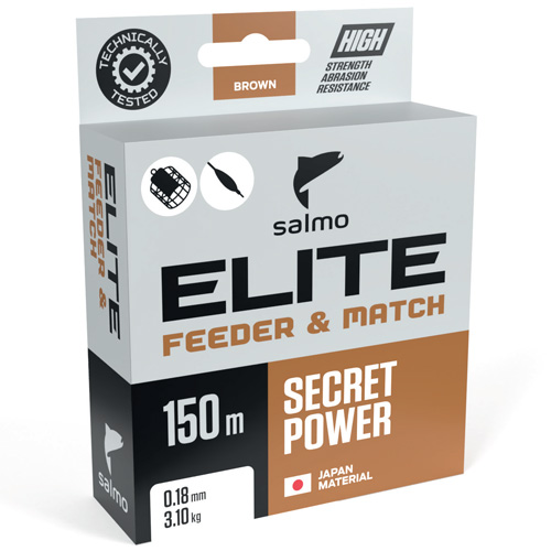 

Леска монофильная Salmo Elite Feeder & Match 0,18 мм, 150 м, 3,1 кг, brown, Elite Feeder & Match