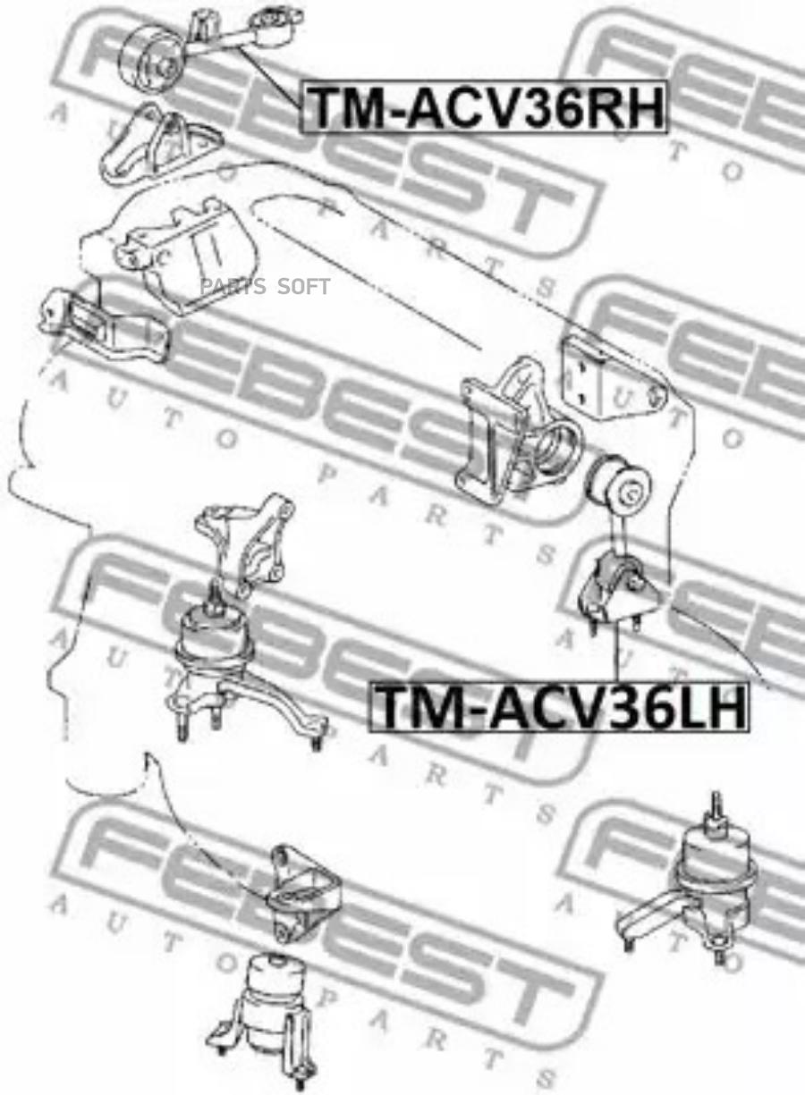 

FEBEST Подушка двигателя FEBEST TM-ACV36RH