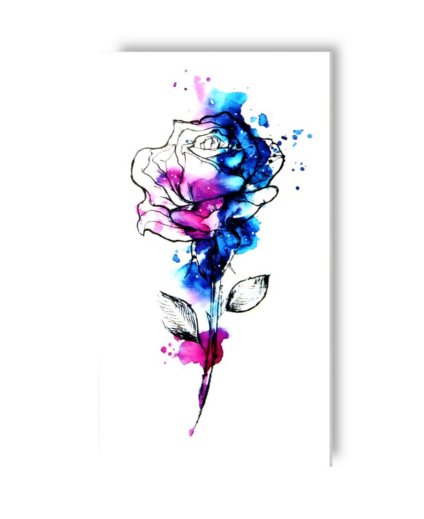 

Временная татуировка Tattooshka "Роза. Акварель в графике" мини, Tattooshka