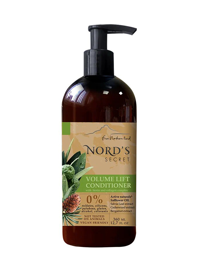 Кондиционер для волос NORD'S SECRET Овес и масло виноградной косточки, для объема, 360 мл