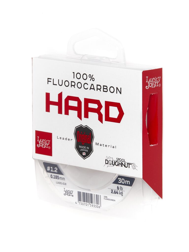 Леска флюрокарбоновая Lucky John Fluorocarbon Hard 018 мм 30 м 264 кг clear 1001₽