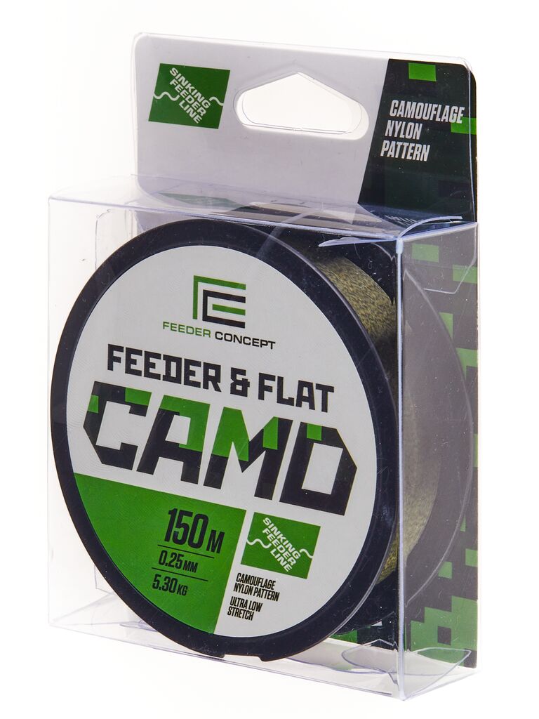 Леска монофильная Feeder Concept Feeder&Flat 0,25 мм, 150 м, 5,3 кг, camo