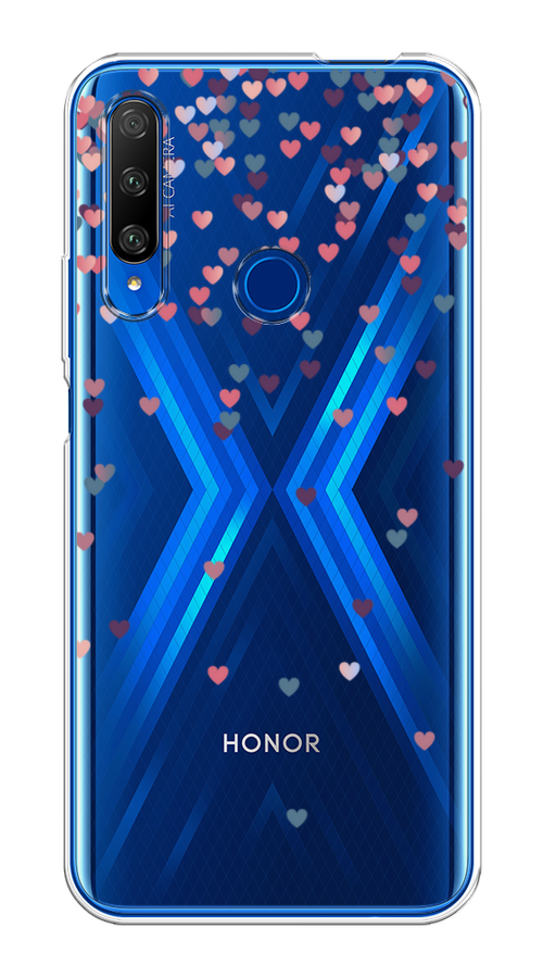 

Чехол на Huawei Honor 9X Premium "Посыпка сердечки", Розовый;фиолетовый, 610650-3
