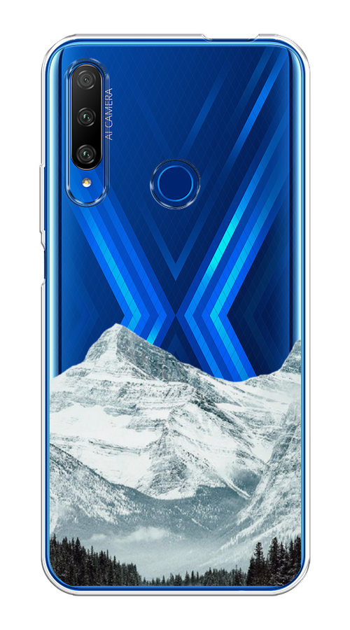 

Чехол на Huawei Honor 9X Premium "Горы арт 1", Белый;зеленый, 610650-2
